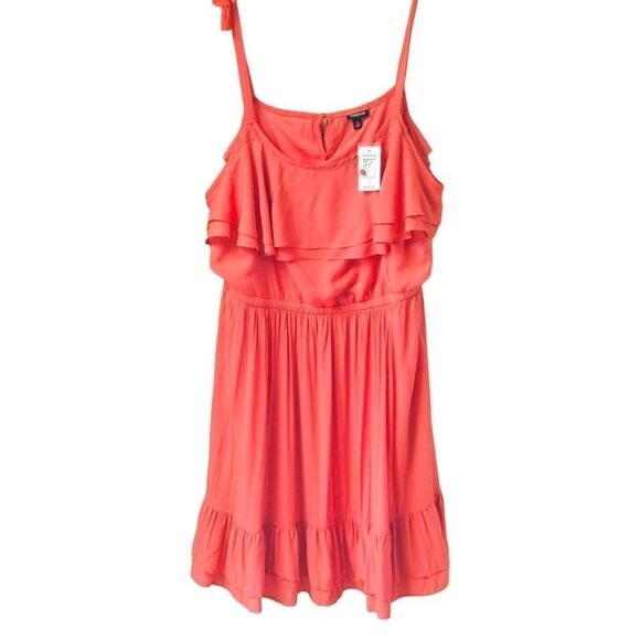 TORRID PlusโSize Coral SleevelessChallis Ruffle Tie Tassle Midi Dress Size 2X - Picture 4 of 16